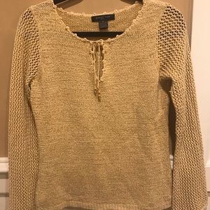 Beautiful gold open weave sleeve sweater.
